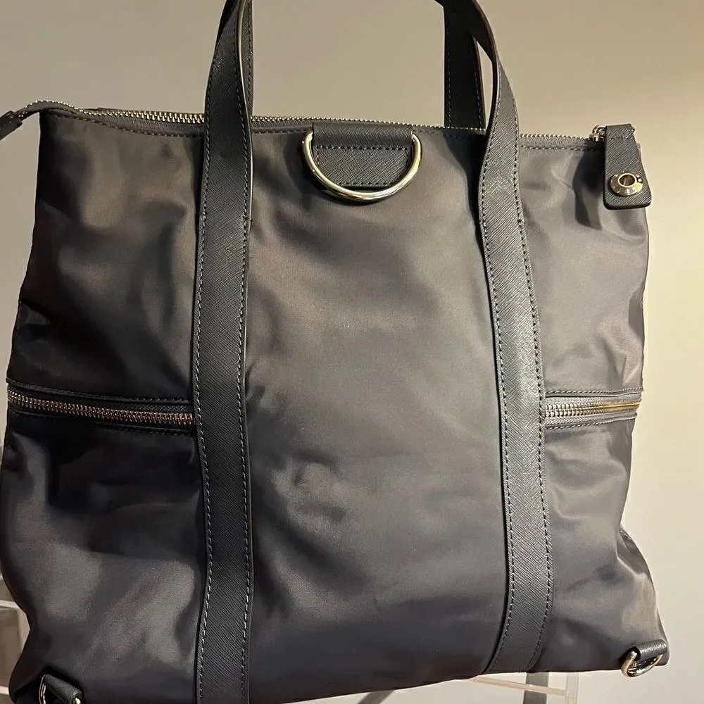 Henri Bendel Jetsetter Backpack/Bag - Large - Gray - NEW